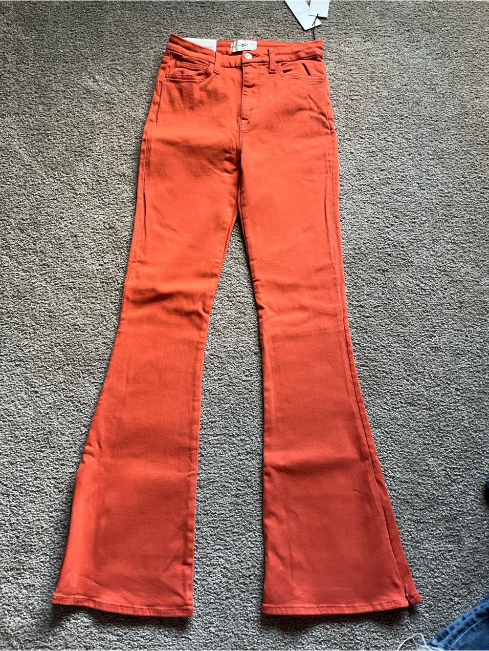 7 For All Mankind Orange Flare Jeans